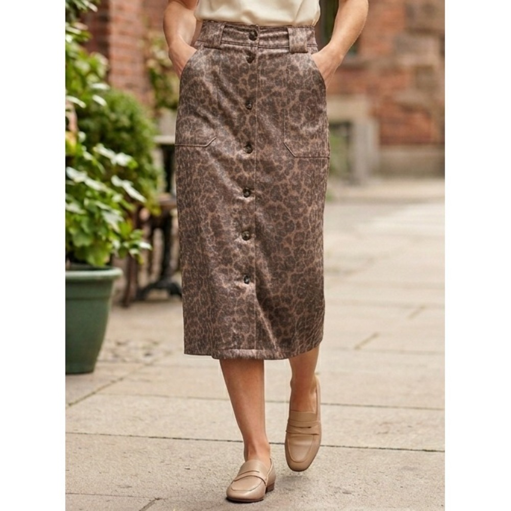 NWT Anthropologie Current Air Women Belted A-Line Midi Skirt XS Mob Wife Classic